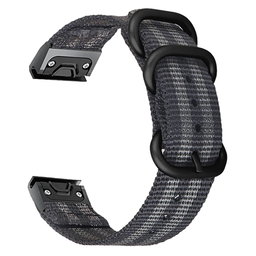 Garmin Instinct 3 - 45mm nylon gesp band (zwart/grijs)