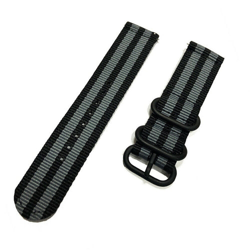 Fossil Gen 4 Explorist (HR) nylon gesp band (zwart/grijs)