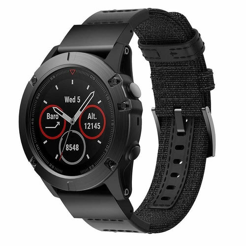 Garmin Forerunner 965 Nylon Hybrid Strap (Black)