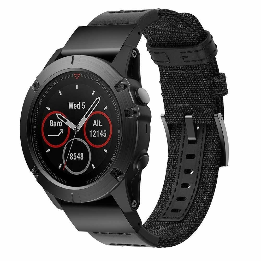 Garmin Forerunner 970 Nylon Hybrid Strap (Black)