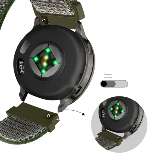 Bandz Garmin Approach S42 nylon loop band (olijfgroen)