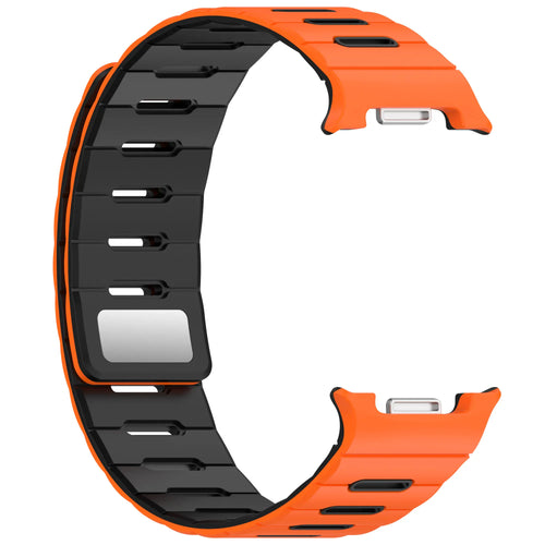 Samsung Galaxy Watch 8 - 40mm Magnetic Silicone Strap (Orange/Black)