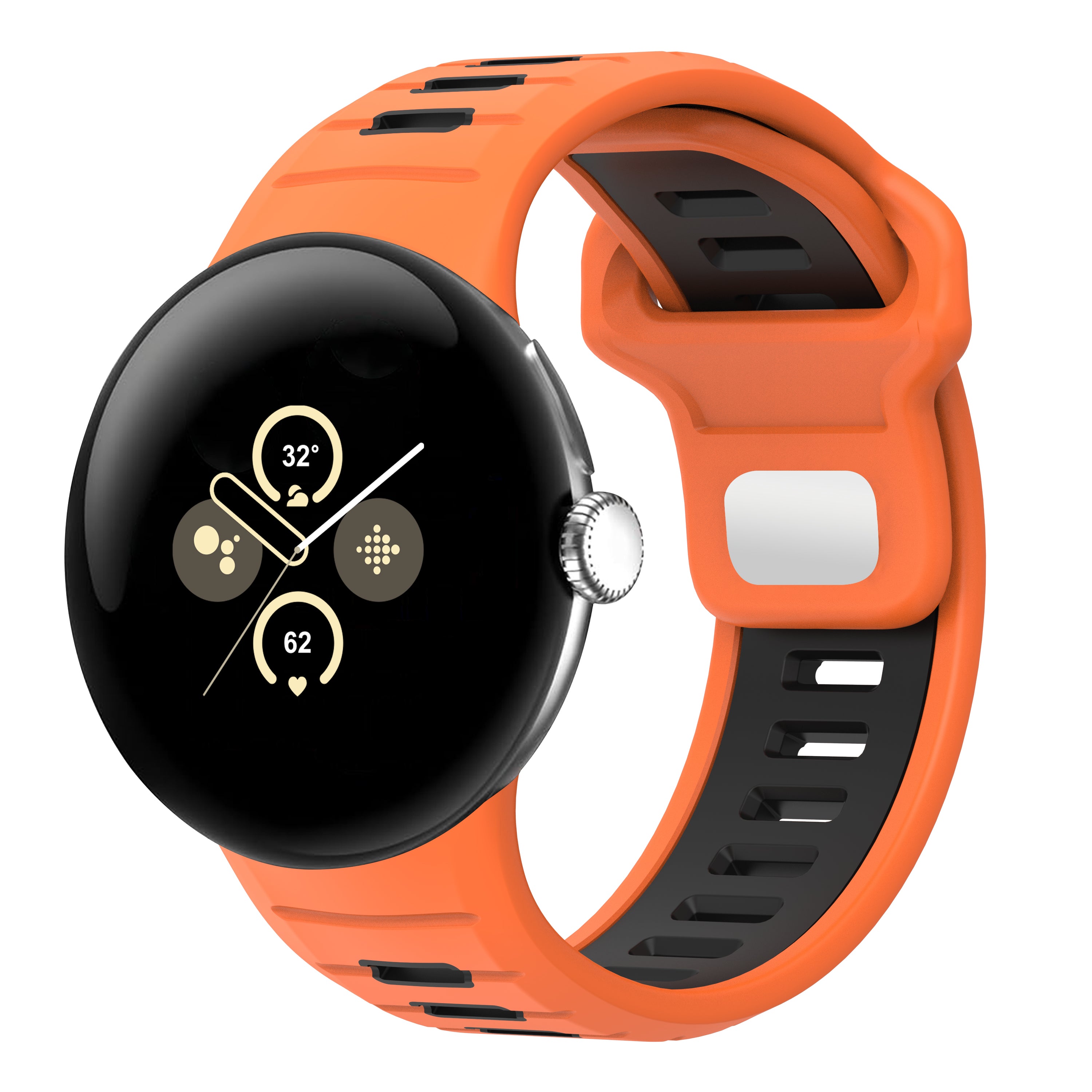 Google Pixel Watch 3 - 45mm sport duo band (oranje/zwart)