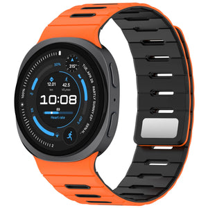 Samsung Galaxy Watch 8 - 40mm Magnetic Silicone Strap (Orange/Black)
