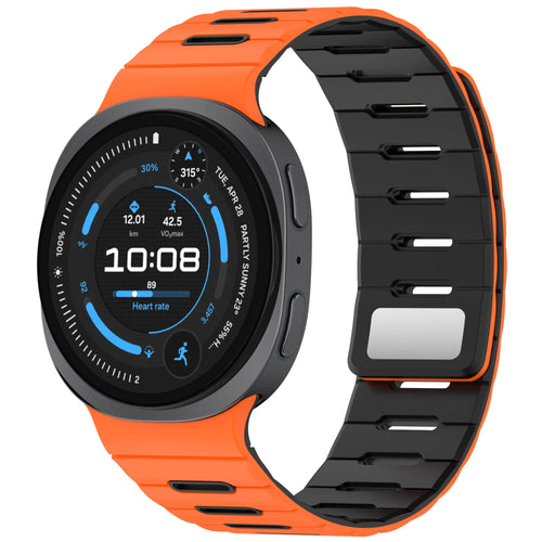 Samsung Galaxy Watch 8 - 40mm Magnetic Silicone Strap (Orange/Black)