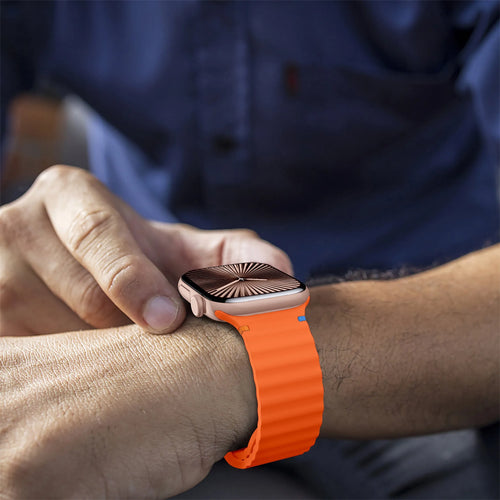 Apple Watch Wave Silicone Strap (Orange)