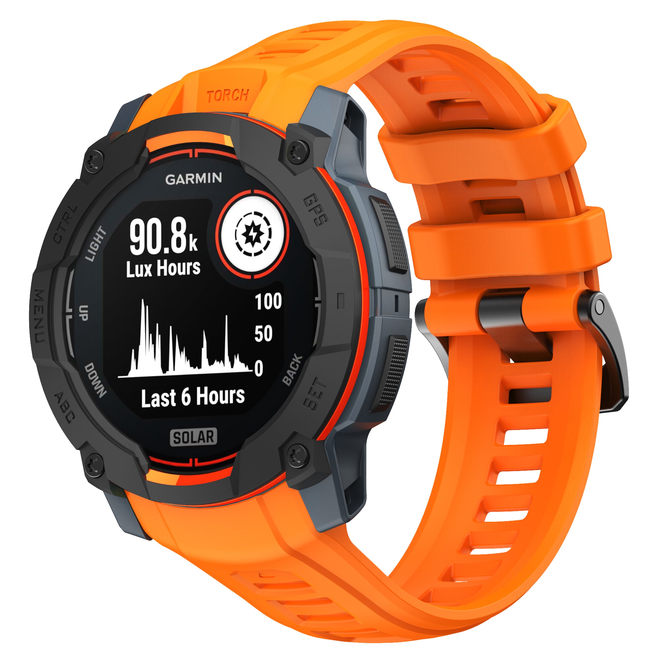 Garmin Instinct 3 - 45mm silicone band 'perfect fit' (oranje)