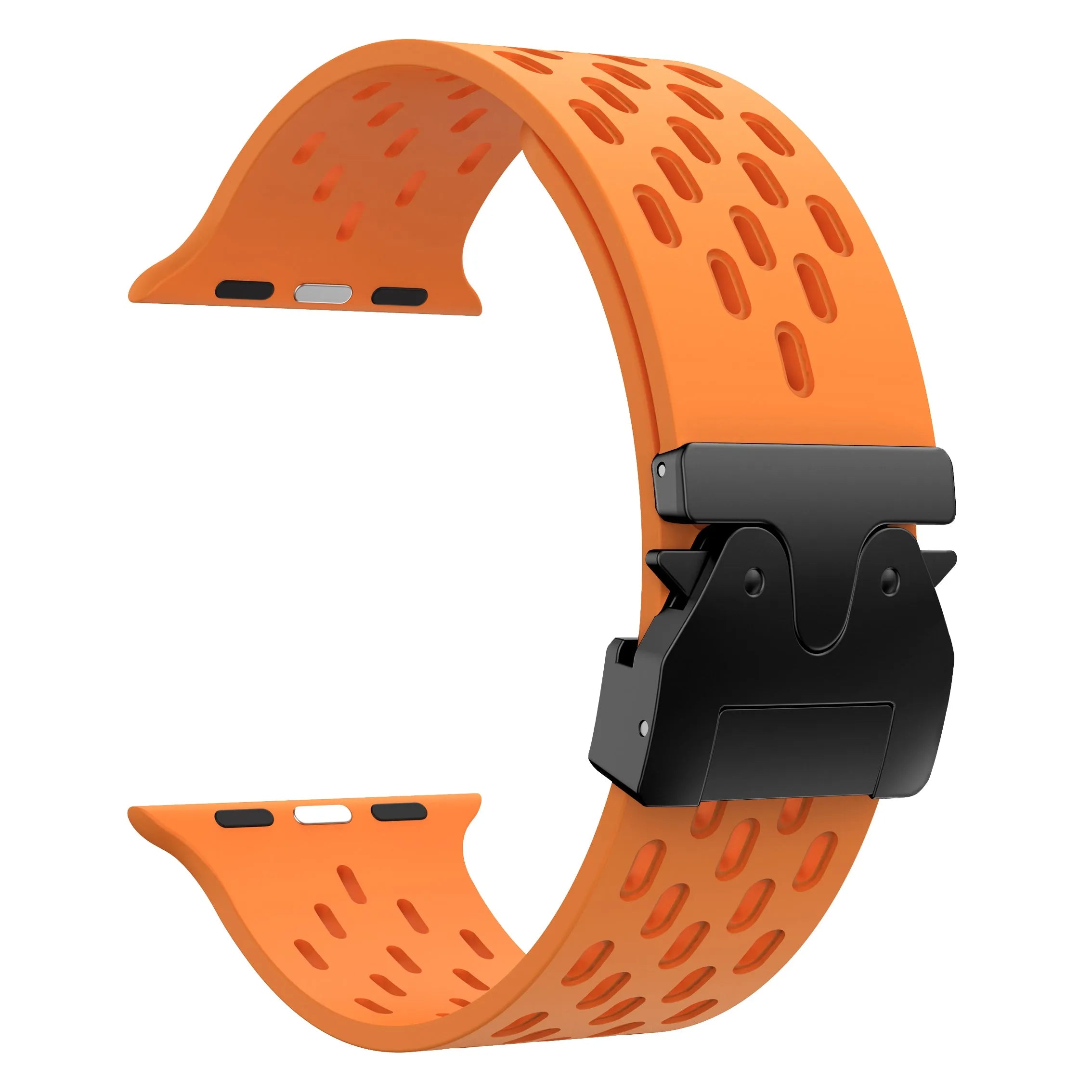 Apple Watch siliconen air bandje met P-Buckle (oranje)