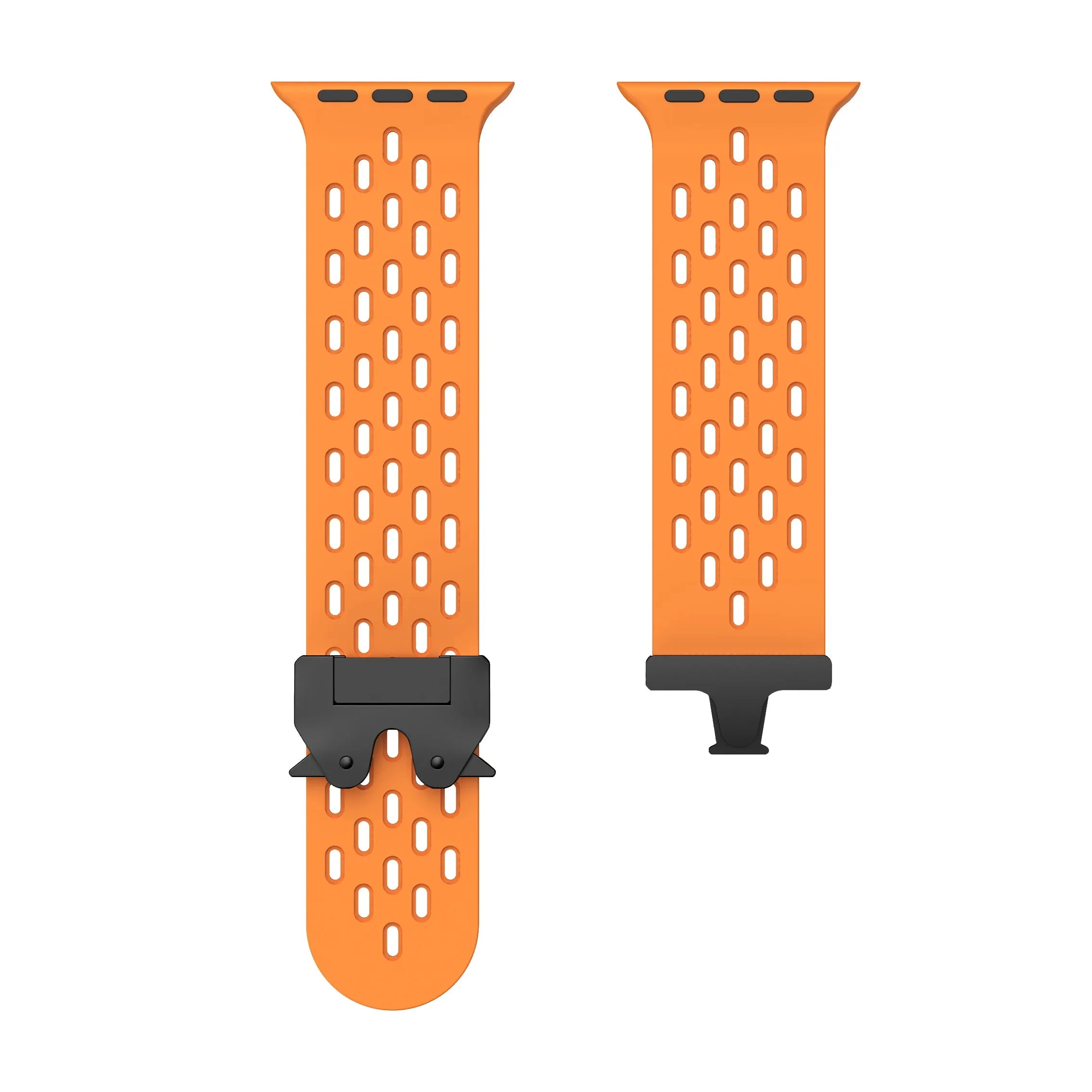 Apple Watch siliconen air bandje met P-Buckle (oranje)