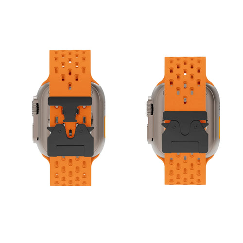 Apple Watch siliconen air bandje met P-Buckle (oranje)