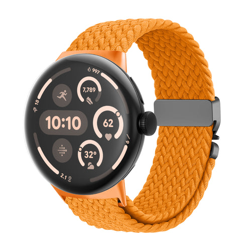 Google Pixel Watch 3 - 45mm gevlochten band met P-buckle (oranje)