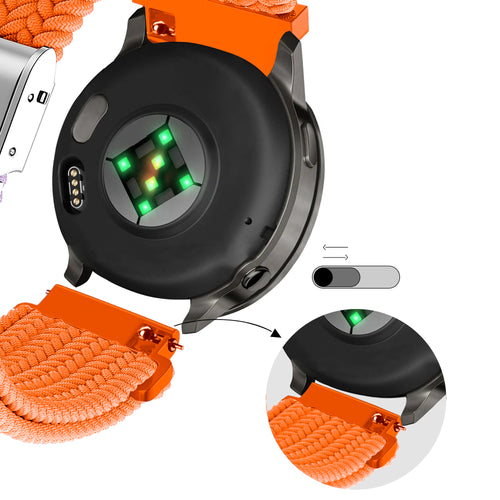 Bandz Garmin Venu 2 Woven Nylon Strap (Orange)