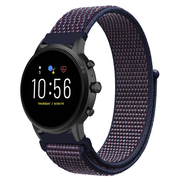 Fossil Gen 4 Explorist (HR) nylon band (paars-blauw)
