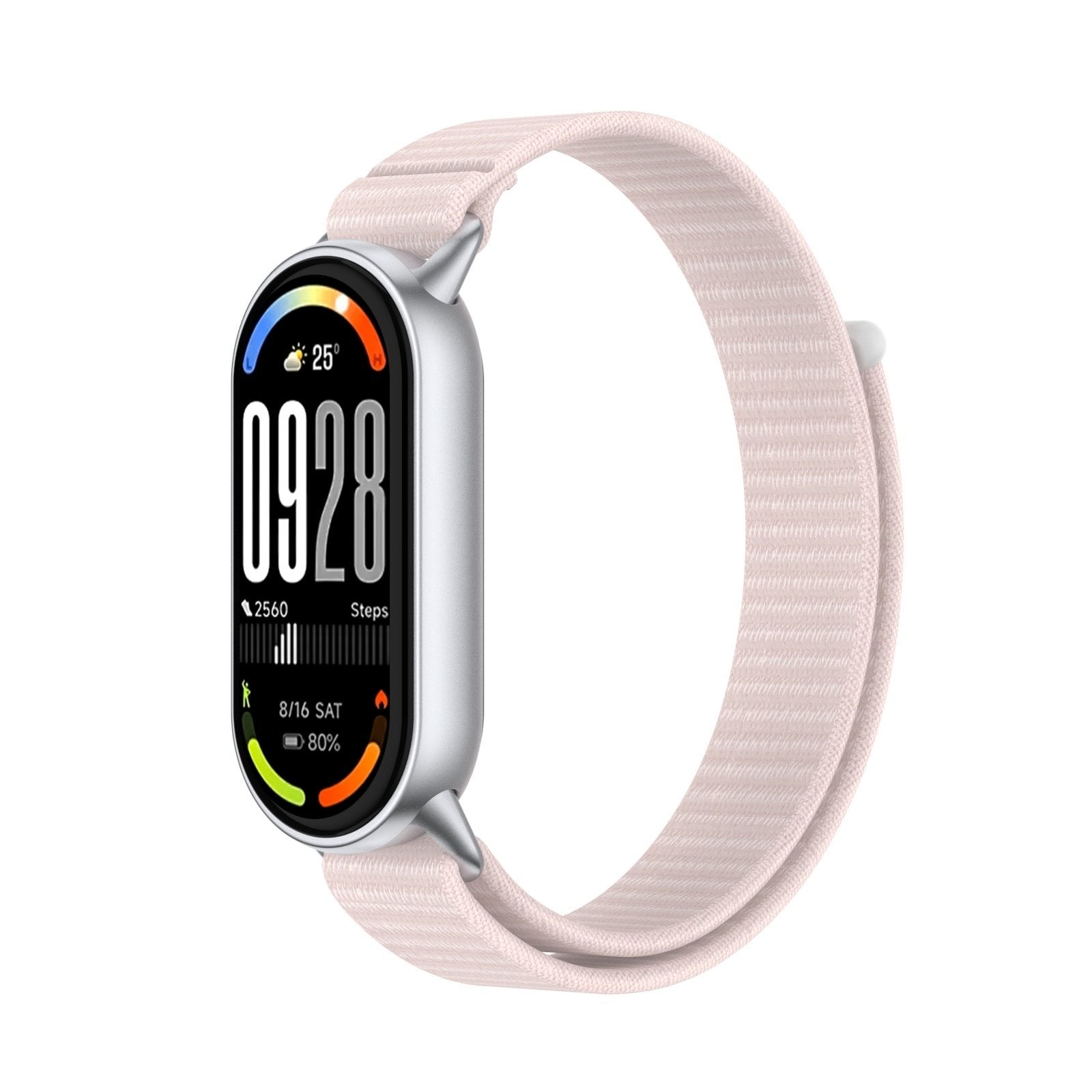 Xiaomi Smart Band 10 modern nylon band (lichtroze)