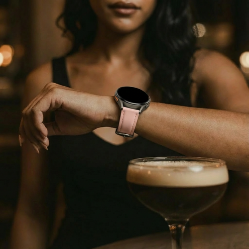 Withings ScanWatch 2 - 42mm slimfit leren band (roze)