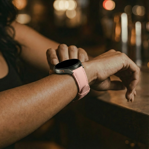 Withings ScanWatch 2 - 42mm slimfit leren band (roze)