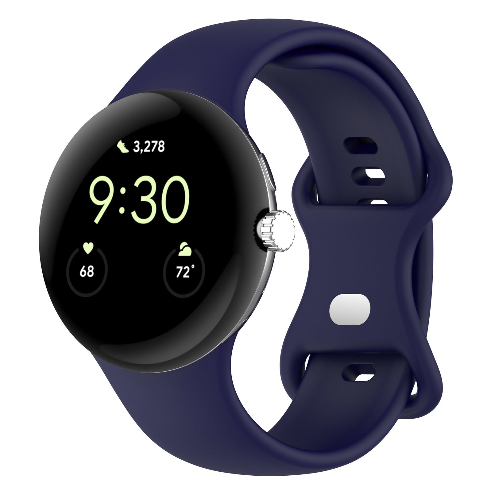 Google Pixel Watch 4 - 45mm siliconen classic bandje (donkerblauw)