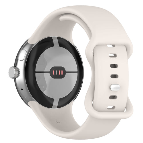 Google Pixel Watch 4 - 45mm siliconen classic bandje (zand wit)