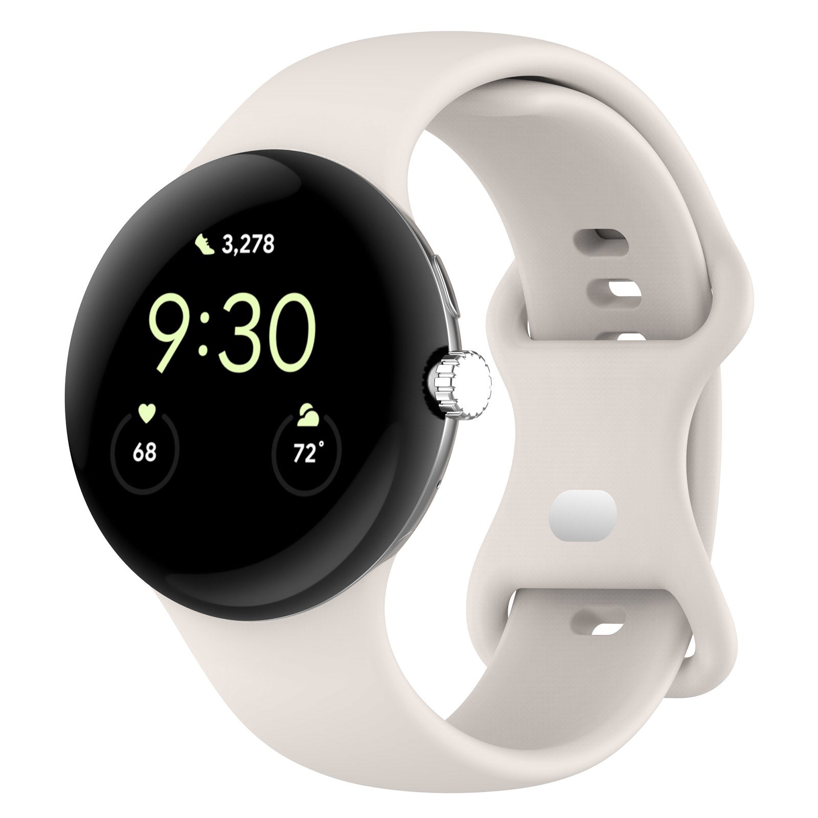 Google Pixel Watch 3 - 41mm Classic siliconen bandje (zand wit)