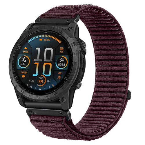 Garmin Fenix 5s / 6s wave nylon band (donkerpaars)