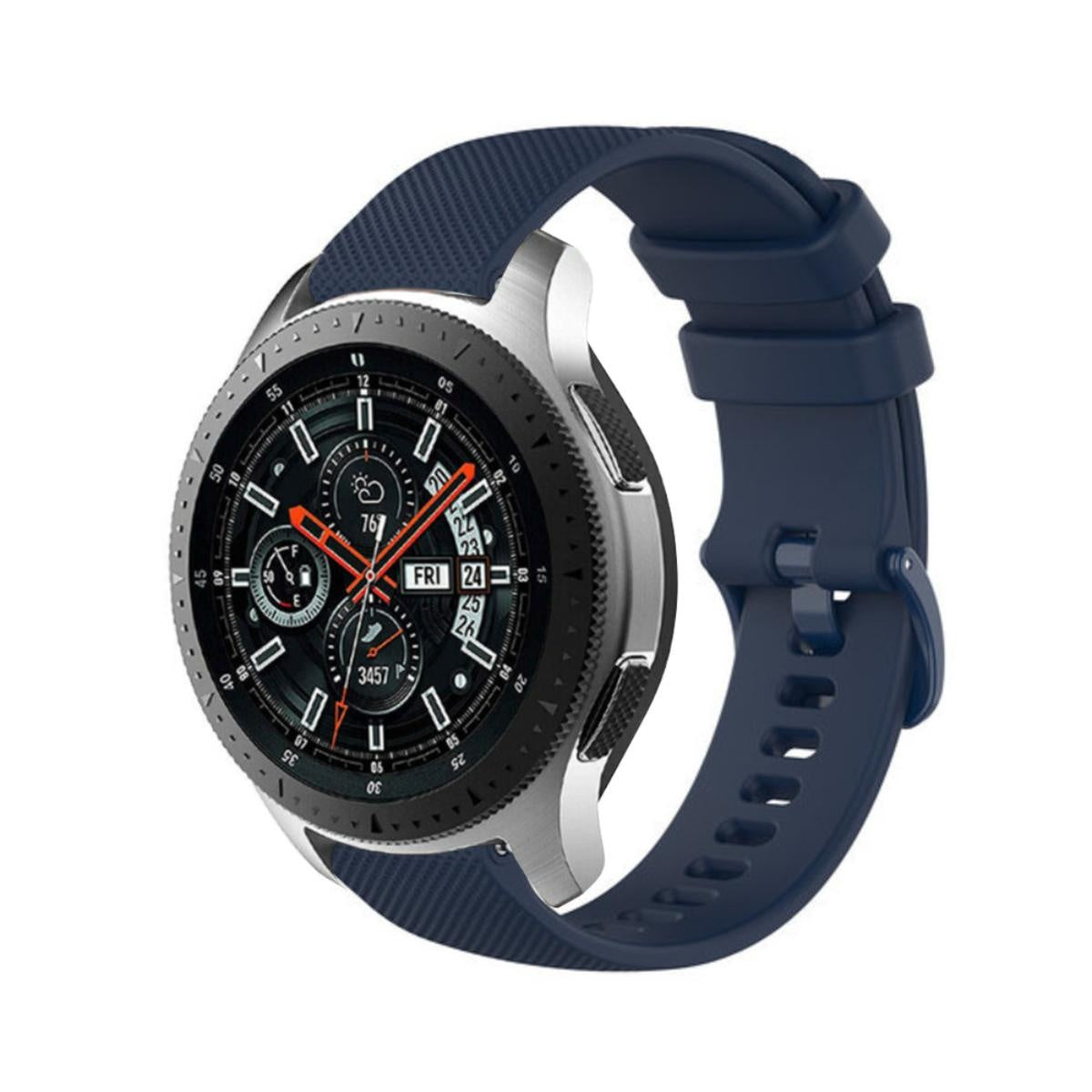 Samsung Galaxy Watch 46mm luxe siliconen bandje (donkerblauw)