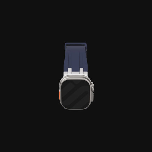 Apple Watch Ultra luxe liquid silicone band (wit/zilver)