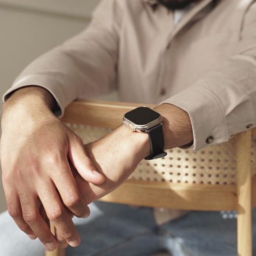 Bandz Apple Watch lederen band 'Classic' (zwart)