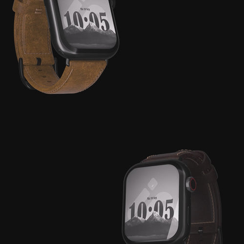 Apple Watch leren band (donkerbruin)