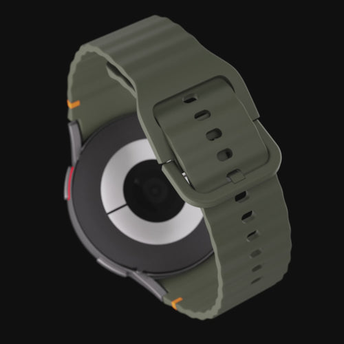 Samsung Galaxy Watch 3 45mm wave siliconen bandje (legergroen)