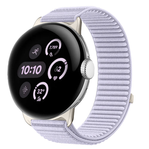 Google Pixel Watch 4 - 41mm wave nylon band (lichtpaars)