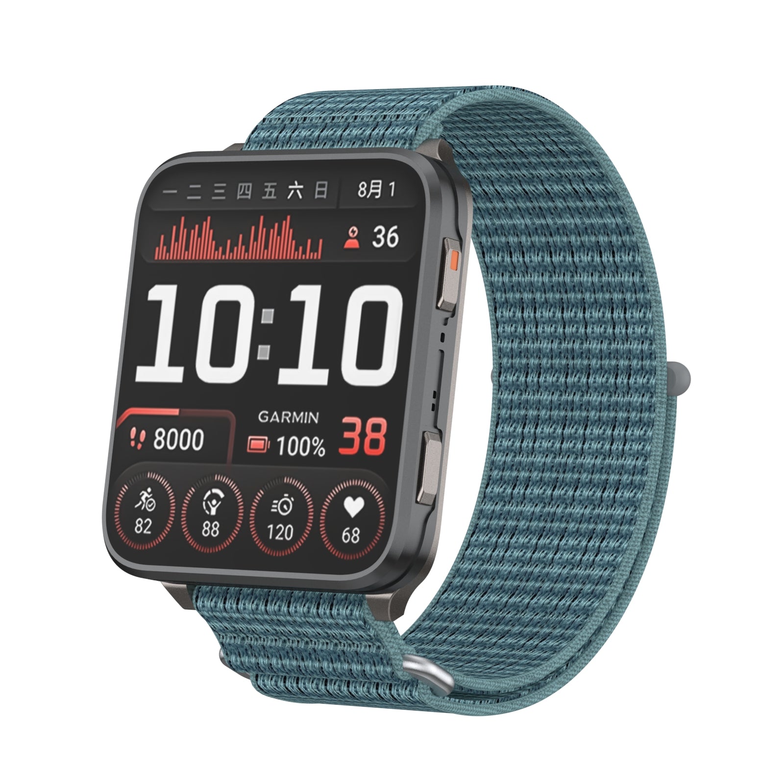 Garmin Venu X1 nylon bandje (groenblauw)