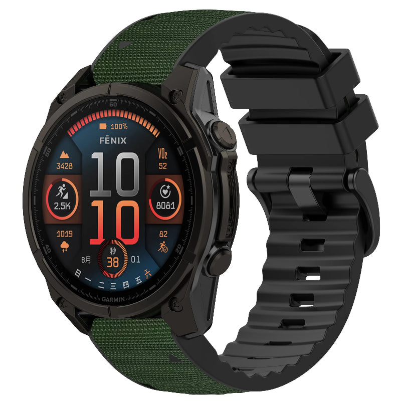 Garmin Quatix 3/6x/7x hybrid nylon band (legergroen)