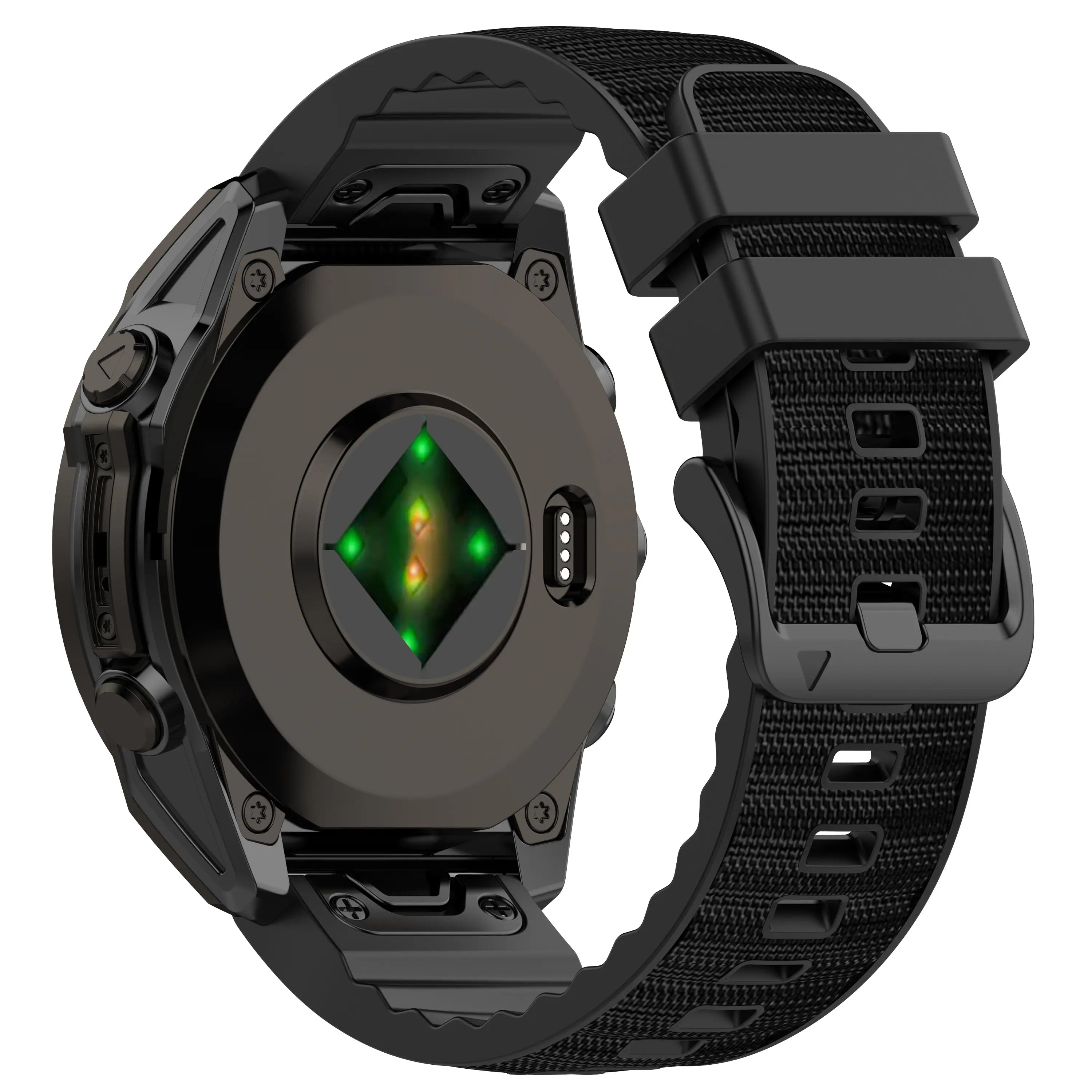 Garmin Quatix 3/6x/7x hybrid nylon band (zwart)