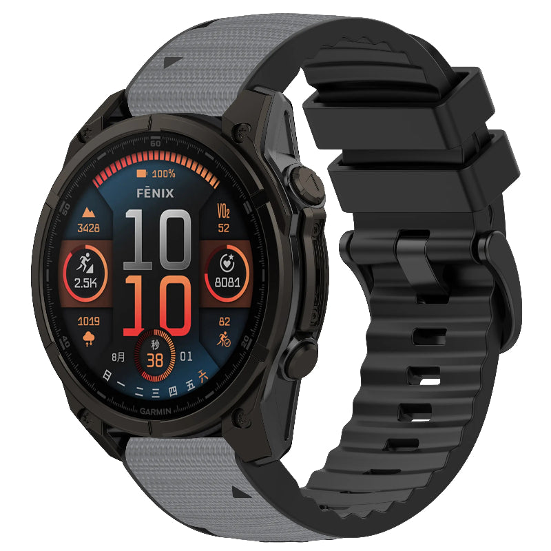 Garmin Quatix 3/6x/7x hybrid nylon band (lichtgrijs)