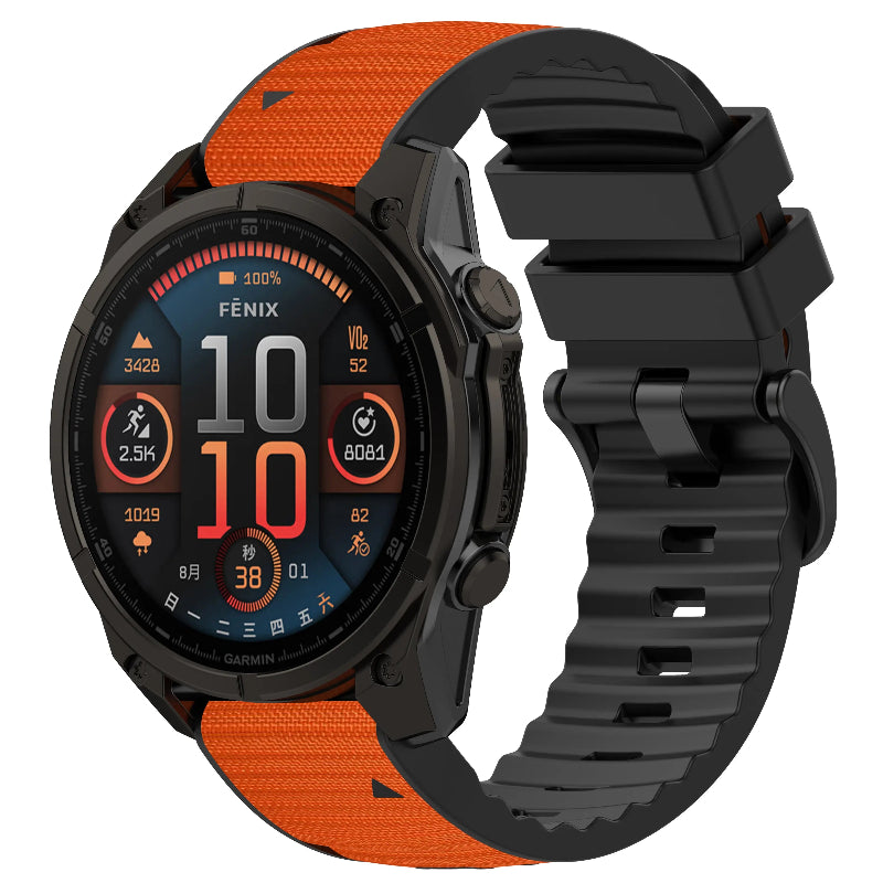 Garmin Quatix 3/6x/7x hybrid nylon band (oranje)
