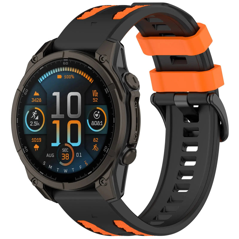 quickfit 22mm sport grain band black orange