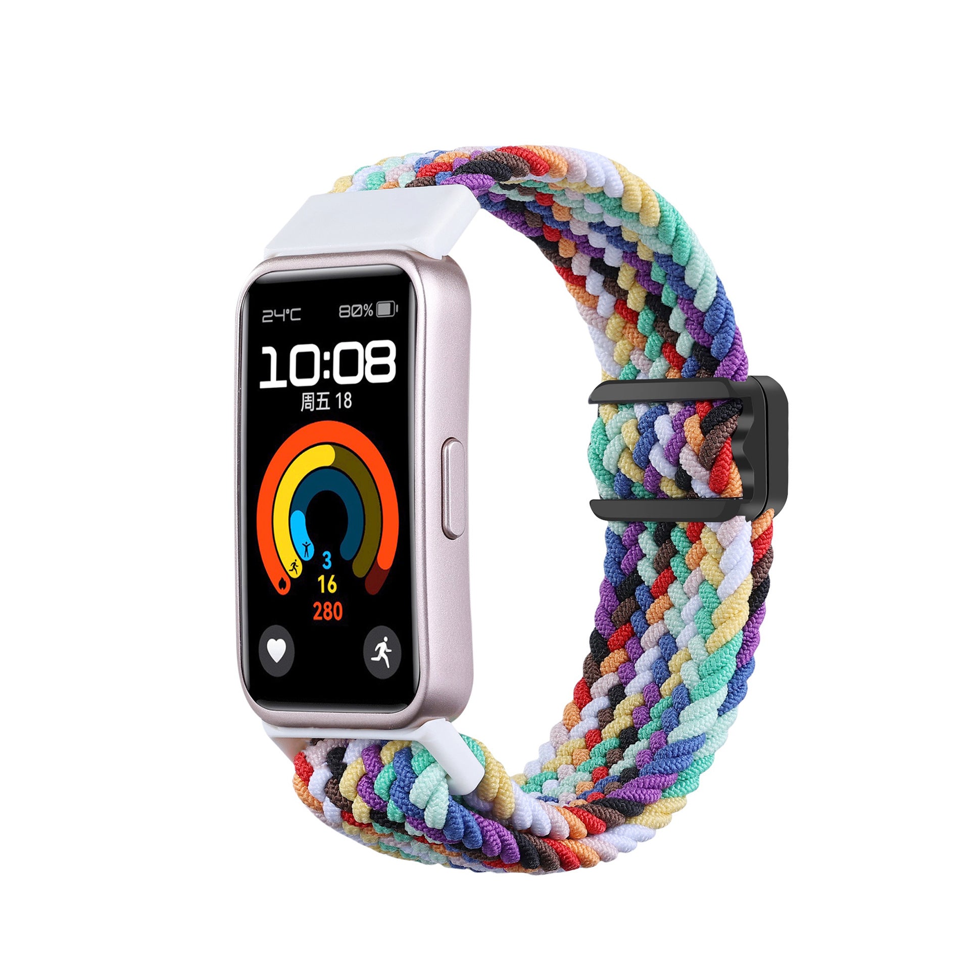 Huawei Band 9 gevlochten bandje (regenboog)