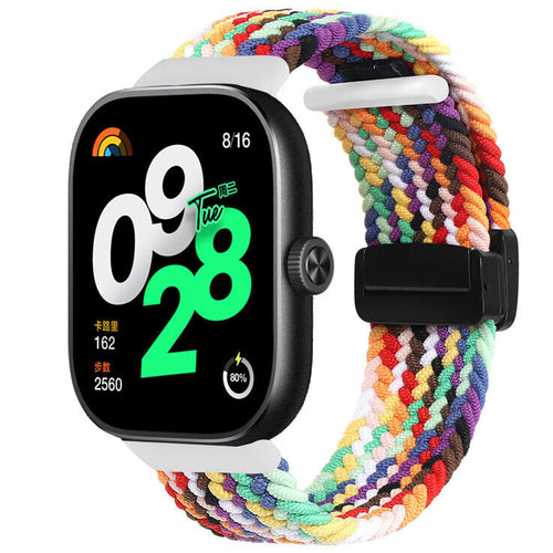 Redmi Watch 4 geweven bandje met D-buckle (regenboog)
