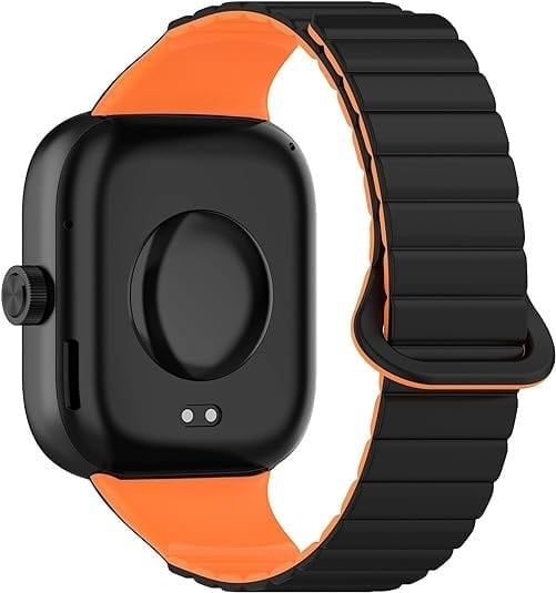 Xiaomi Smart Band 8 Pro magnetisch siliconen bandje (zwart/oranje)