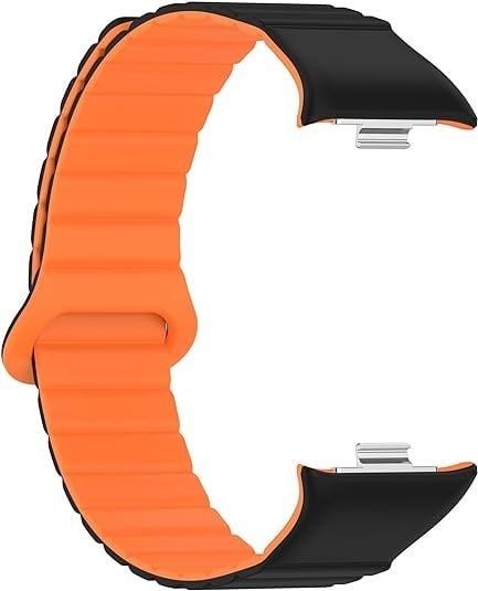 Redmi Watch 4 Magnetic Silicone Strap (Black/Orange)