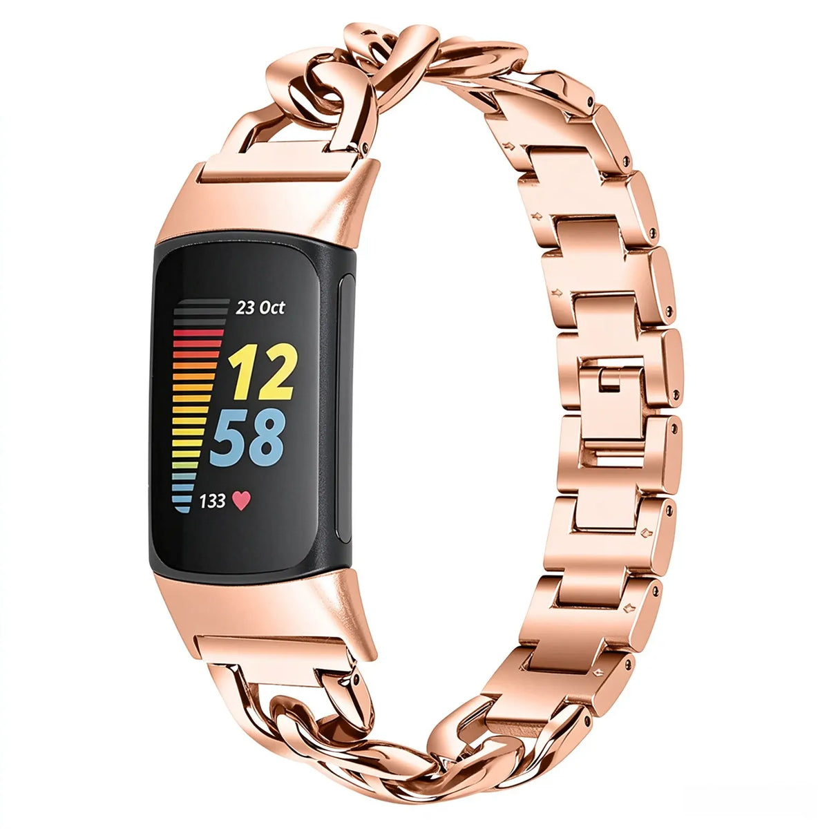 Fitbit Charge 5 Steel Chain Strap (Rose Gold)