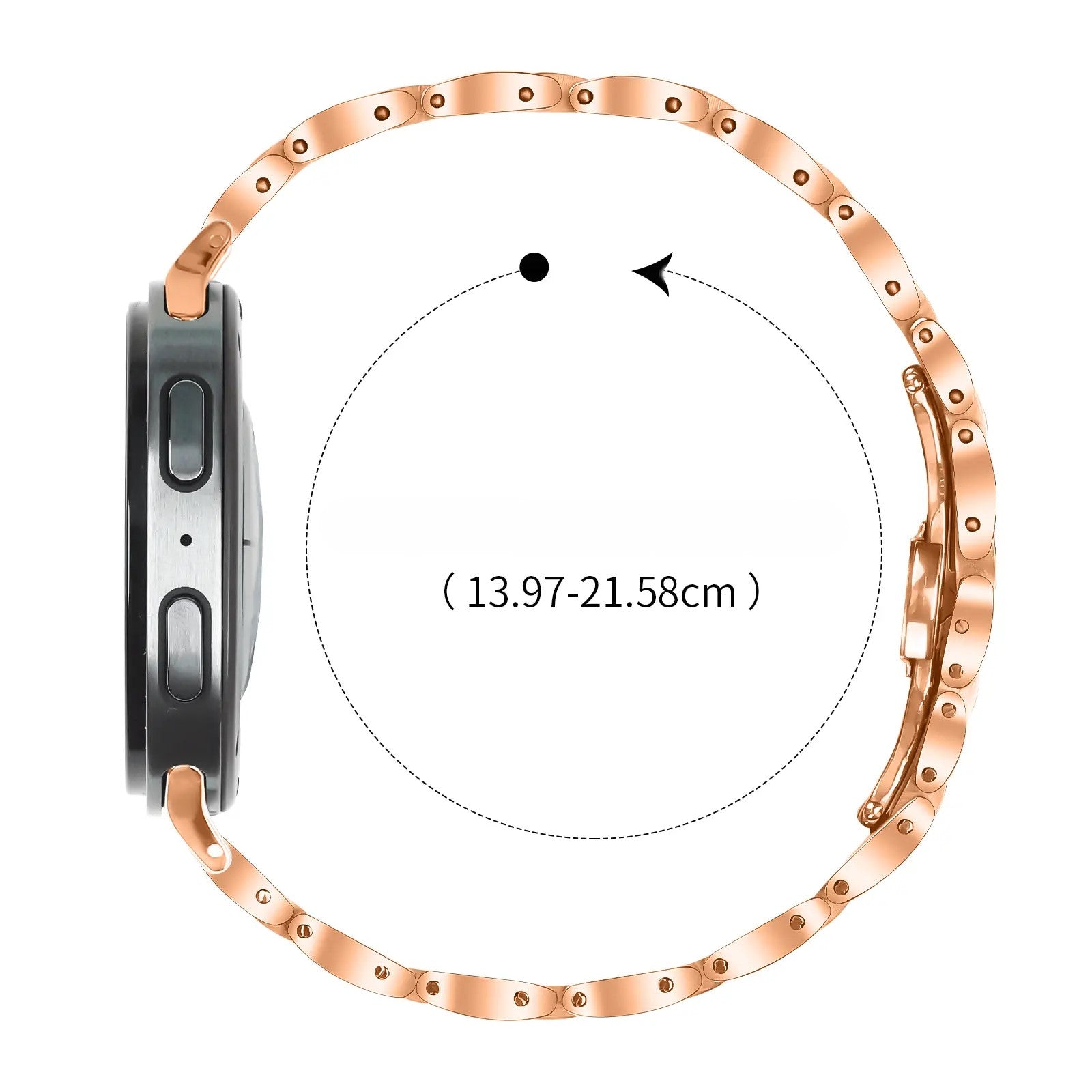 Samsung Galaxy Watch 8 - 44mm slimfit stalen band (roségoud)
