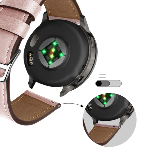 Bandz Garmin Venu 2s Leather Strap 'Deluxe' (Pink)