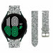 Samsung Galaxy Watch 4 44mm leren glitter bandje (zilver)