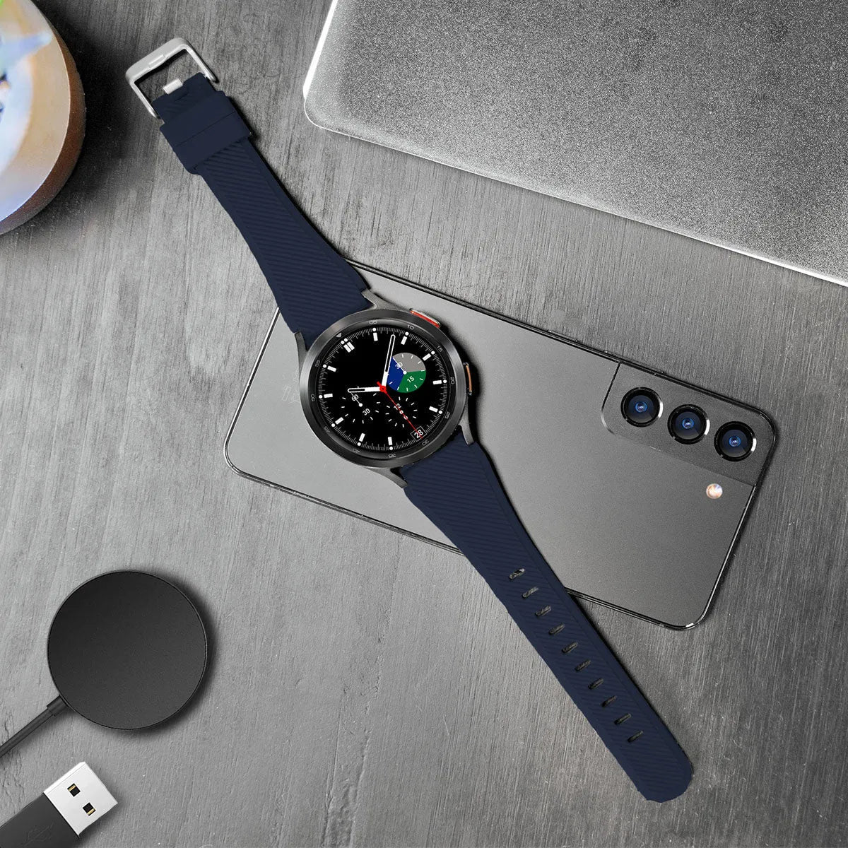 Coros Pace 2 Twill Silicone Strap (Dark Blue)
