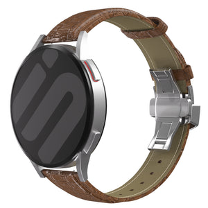Amazfit Bip U (Pro) luxe leren bandje (bruin)