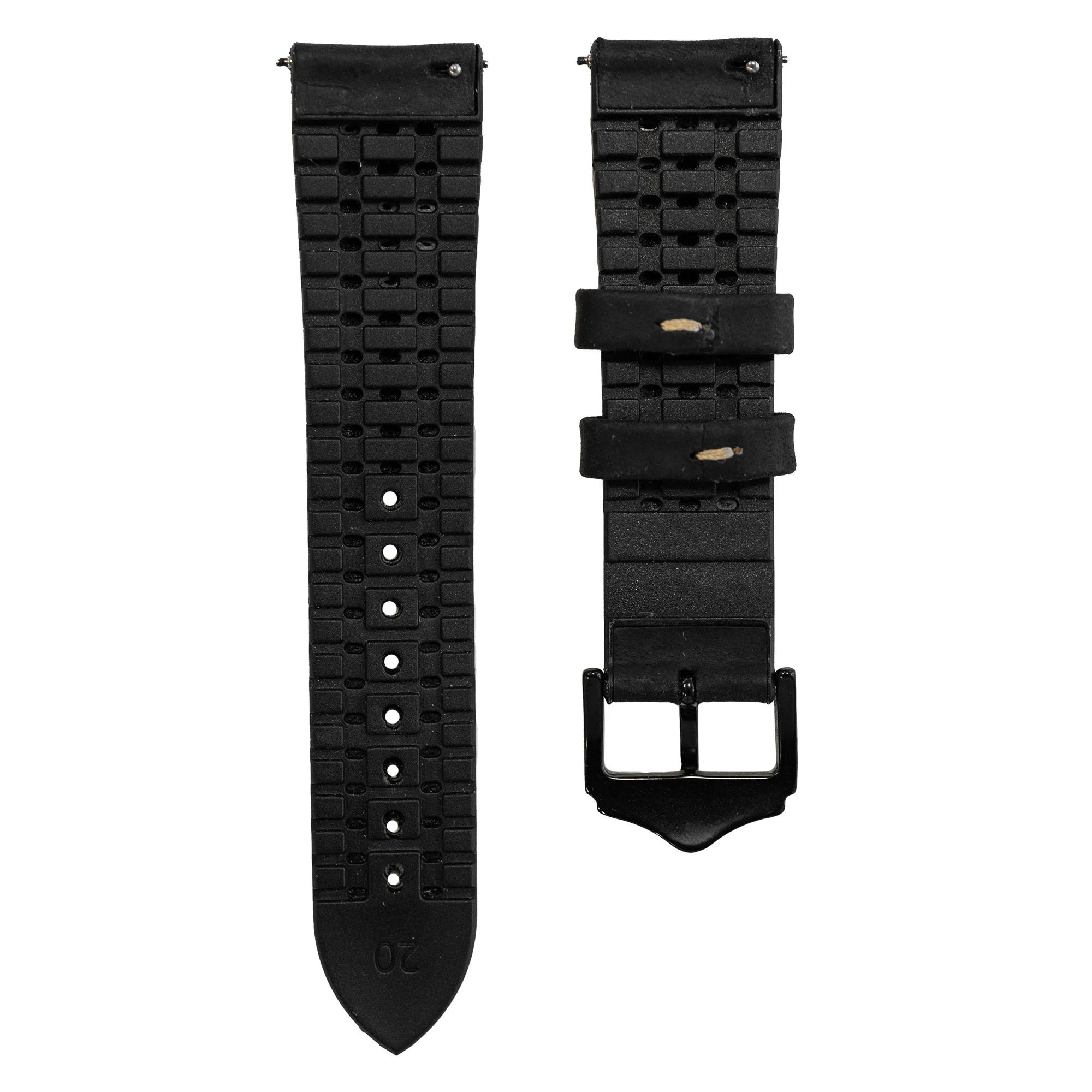 Polar Grit X Pro Silicone/Leather Strap (Black)