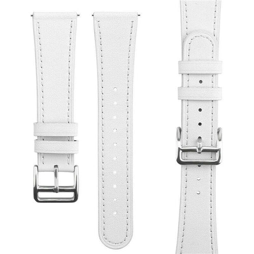Lederen horlogeband 20mm - universeel - wit