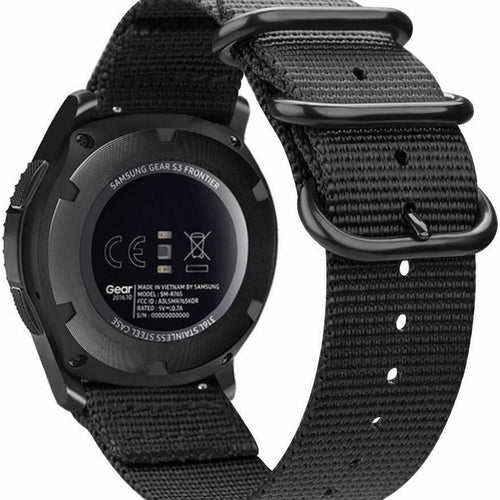 Fossil Gen 4 Explorist (HR) nylon gesp band (zwart)