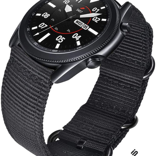 Samsung Galaxy Watch 3 - 45mm nylon gesp band (zwart)